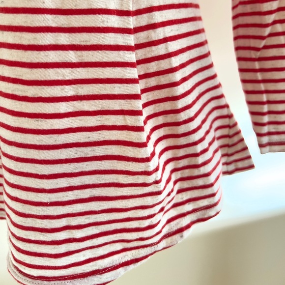 Rebecca Taylor red and off-white striped, long-sleeve mariner T, peplum - Picture 4 of 11